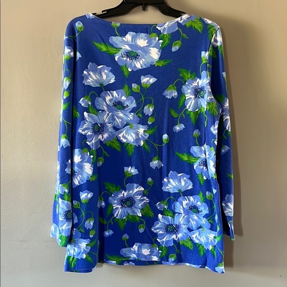 Blue Floral Women's Shirt - Picture 3 of 3